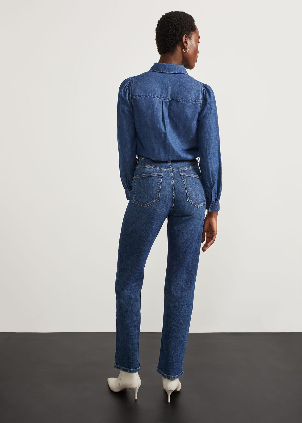 Wetherby Denim Top, Mid Wash, hi-res