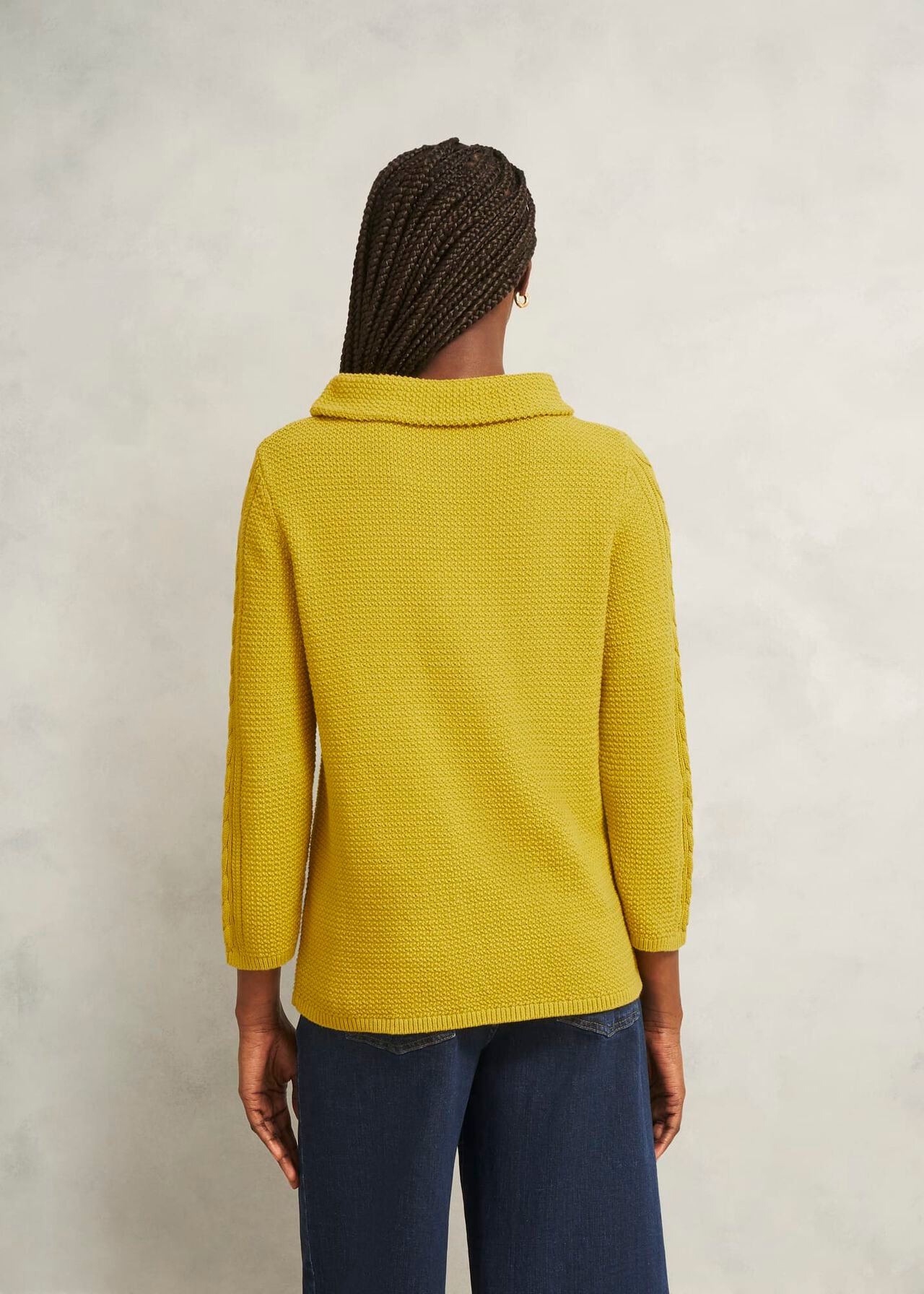 Camilla Cotton Sweater, Gold Chartreuse, hi-res