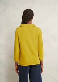Camilla Cotton Sweater, Gold Chartreuse, hi-res