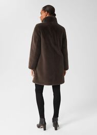 Maddox Faux Fur Coat, Charcoal Grey, hi-res