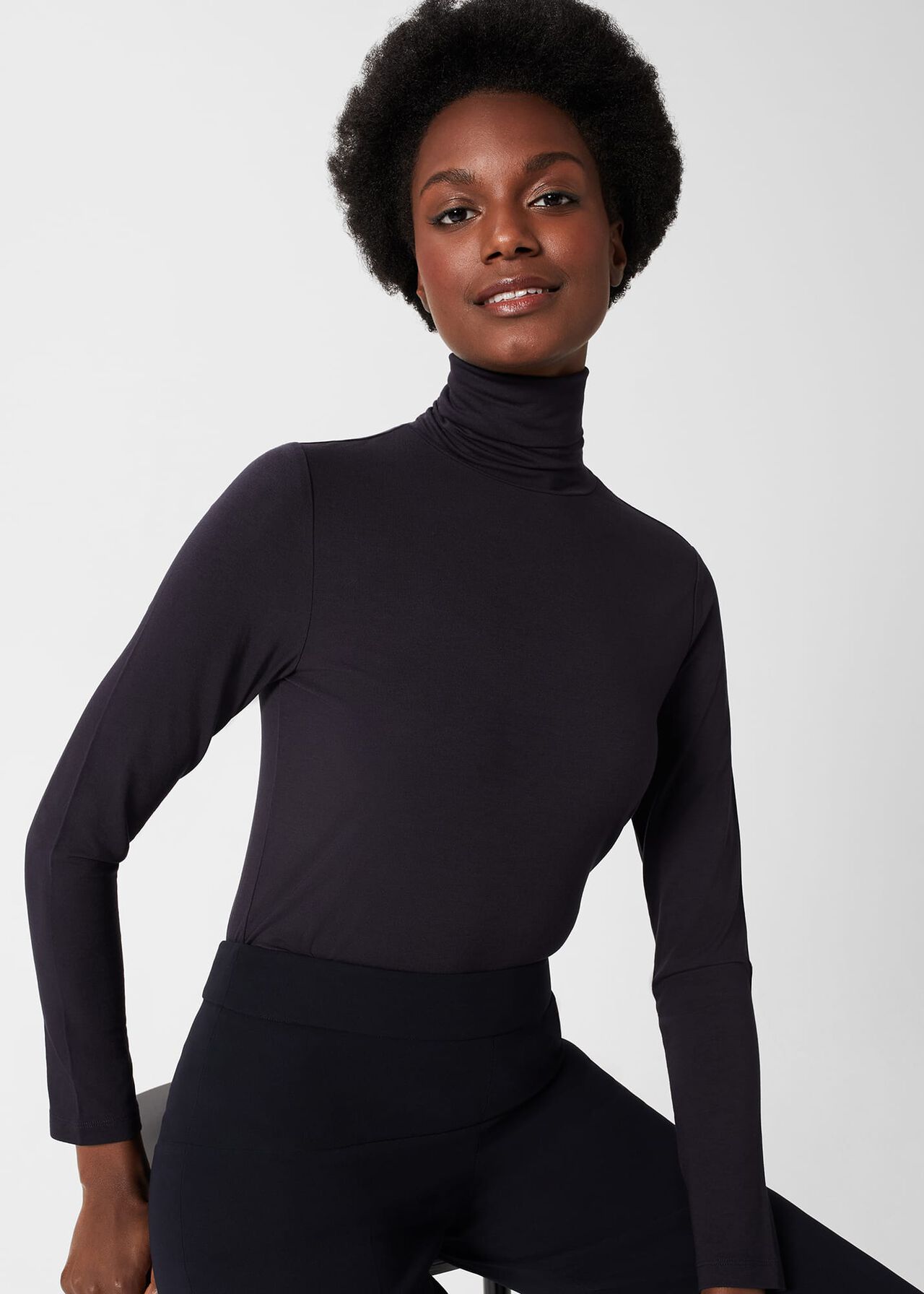 Mischa Roll Neck, Navy, hi-res