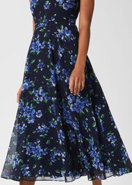 Petite Carly Floral Midi Dress , Navy Blue, hi-res