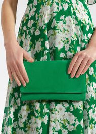Chelsea Suede Clutch Bag, Cilantro Green, hi-res
