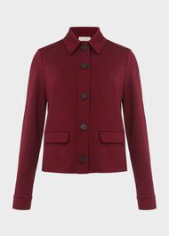 Zadie Jersey Jacket, Burgundy, hi-res