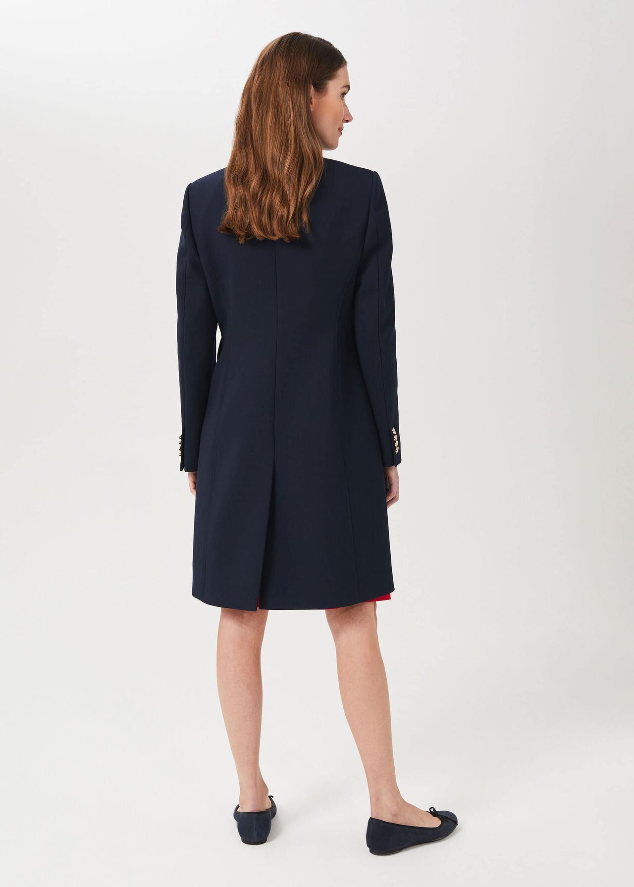 Cecelia Military Coat With Wool, Navy, hi-res