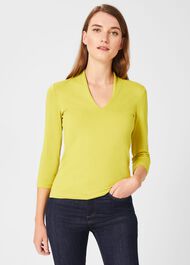 Aimee Double Fronted Top, Chartreuse, hi-res