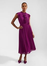 Addison Pleated Dress, Magenta Purple, hi-res