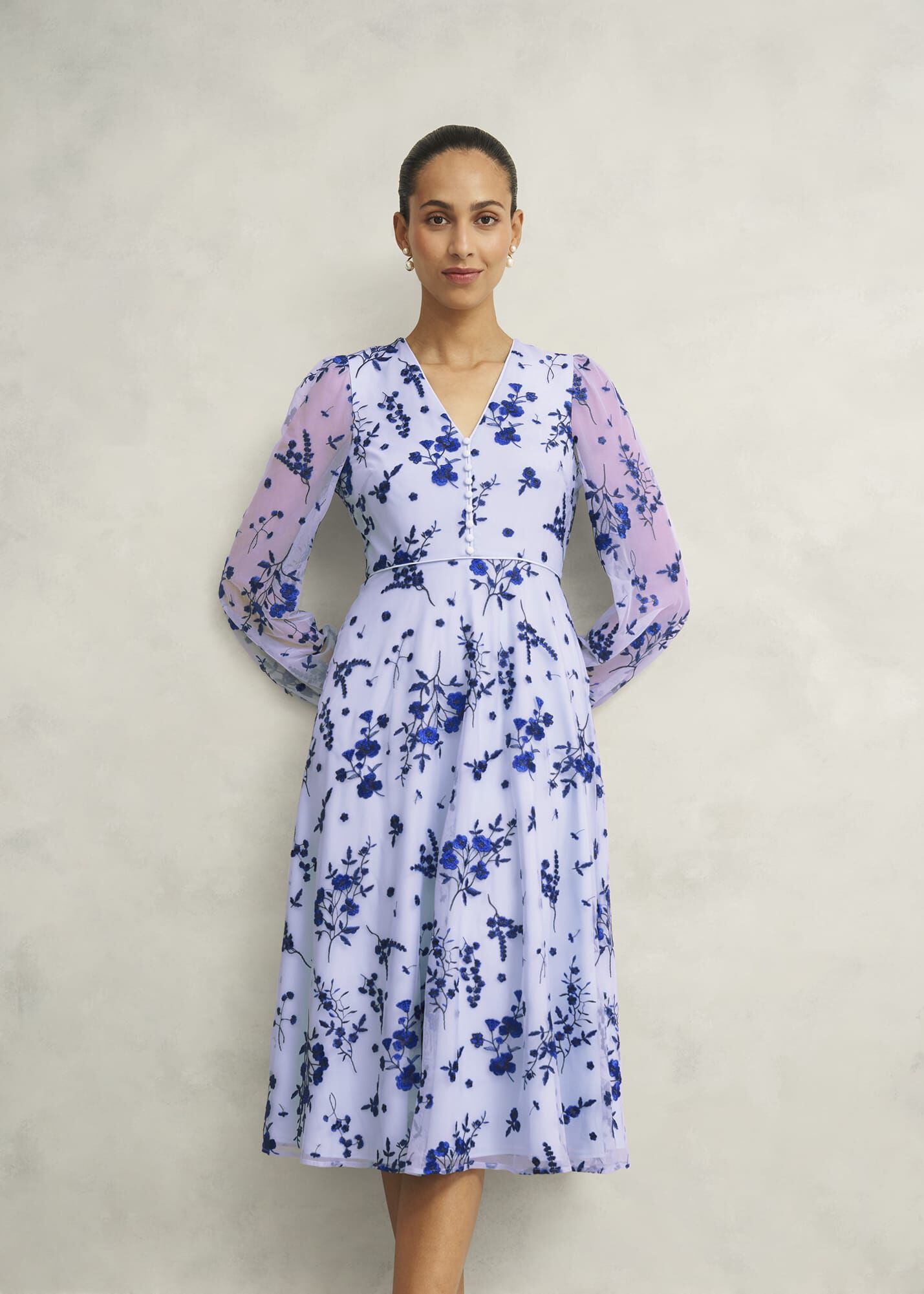 Petite Ella Embroidered Dress | Hobbs UK |