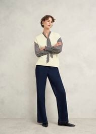 Brooksfirth Wool Cashmere Knitted Vest , Warm Ivory, hi-res