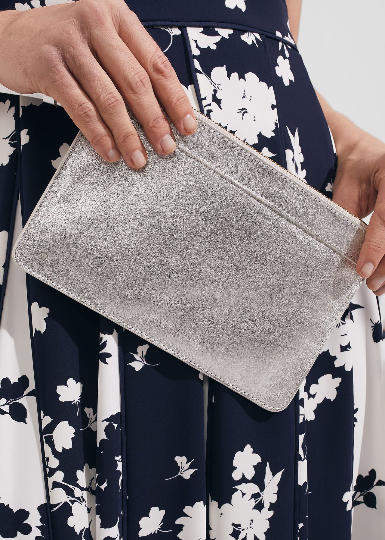 Lundy Wristlet, Silver Metallic, hi-res