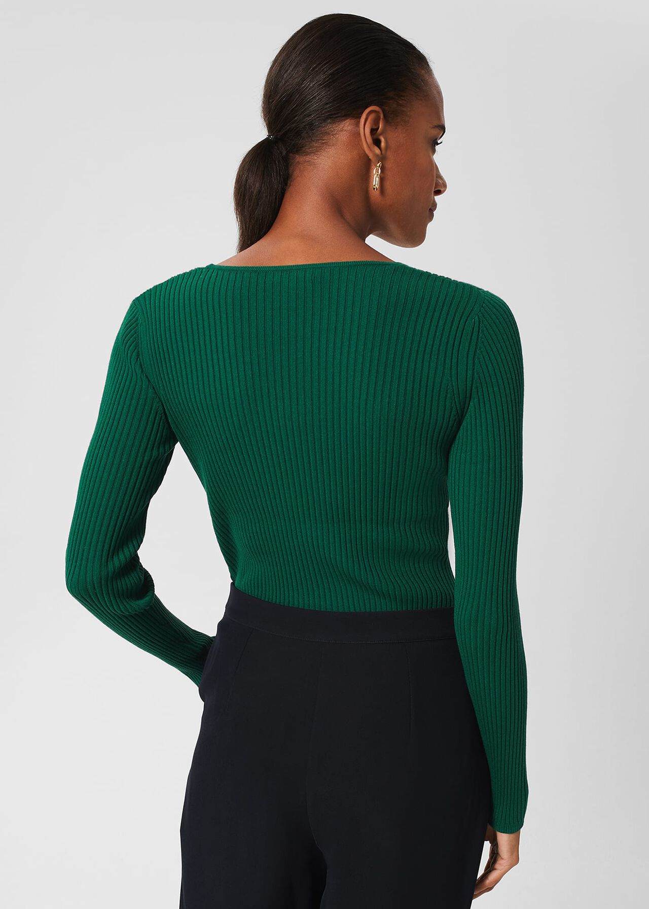 Bethan Knitted Top, Evergreen, hi-res