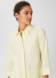 Nita Boxy Linen Shirt, Light Yellow, hi-res