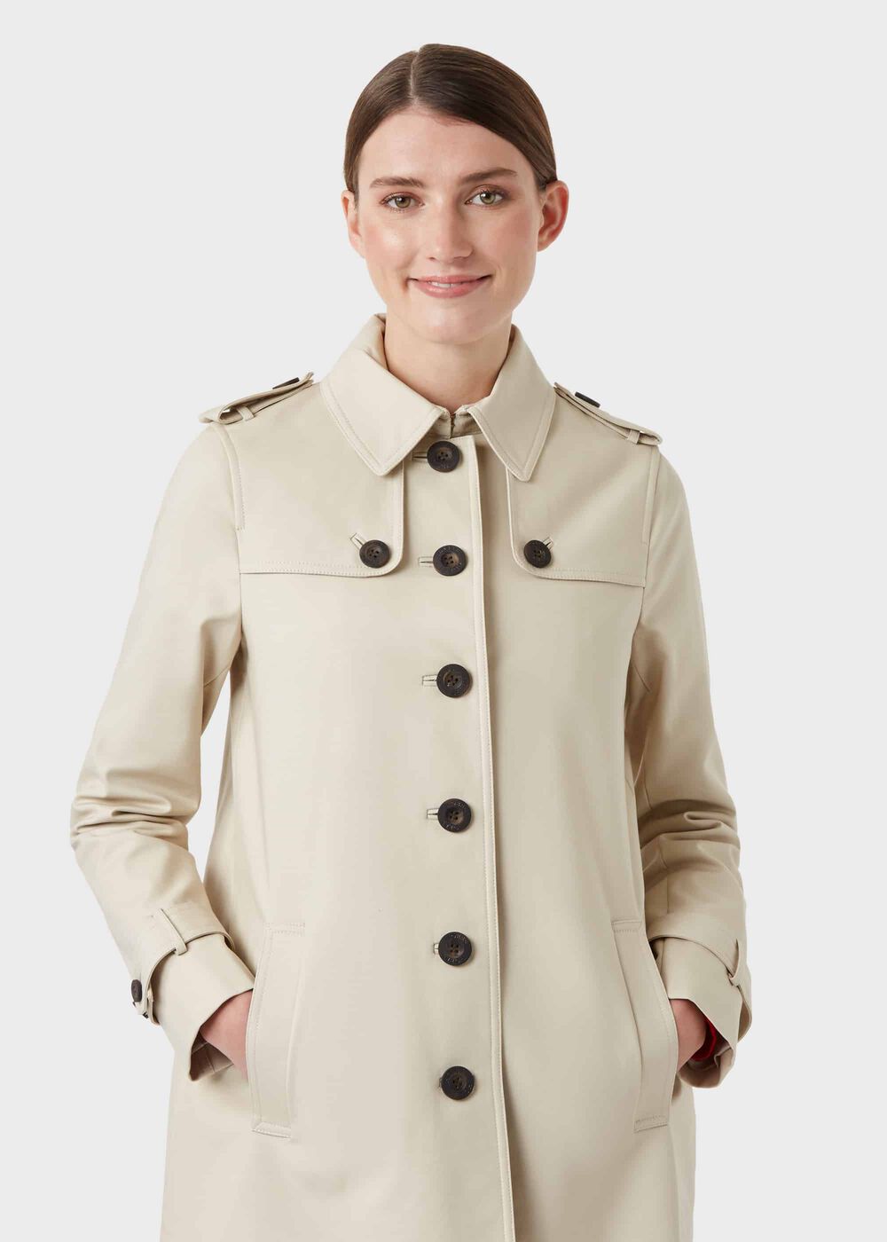 Short Chrissie Water Resistant Trench Coat, New Neutral, hi-res