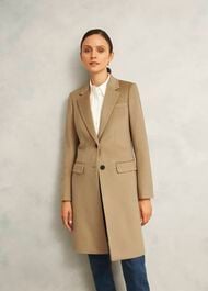 Petite Cavendish Wool Coat, Hobbs Camel, hi-res