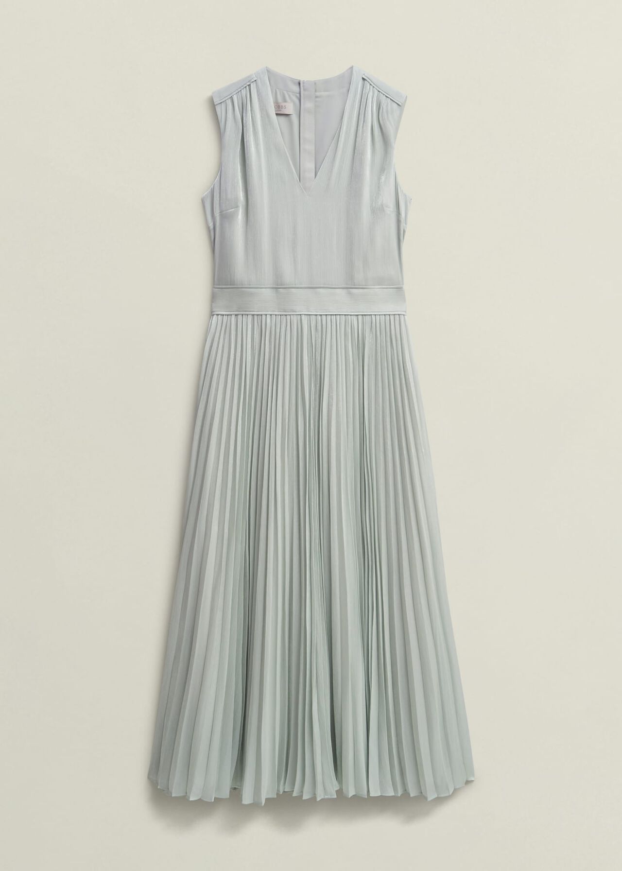Alexandra Pleated Dress, Sage Green, hi-res
