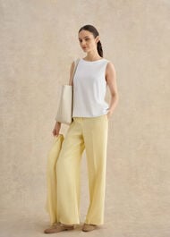 Fern Cotton Button Back Top, White, hi-res