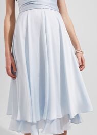 Viola Satin Fit And Flare Dress, Pale Blue, hi-res