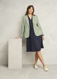 Kayleigh Linen Dress, Navy, hi-res