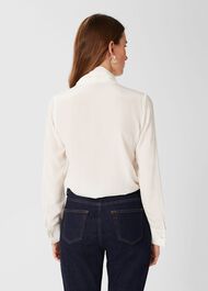 Pearl Silk Blouse, Ivory, hi-res