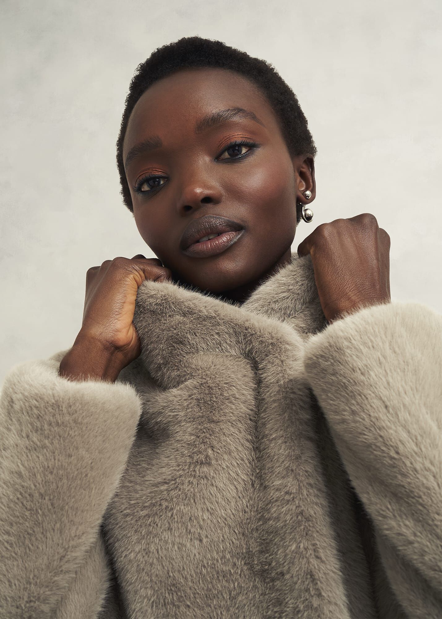 Tahari faux fur coat store