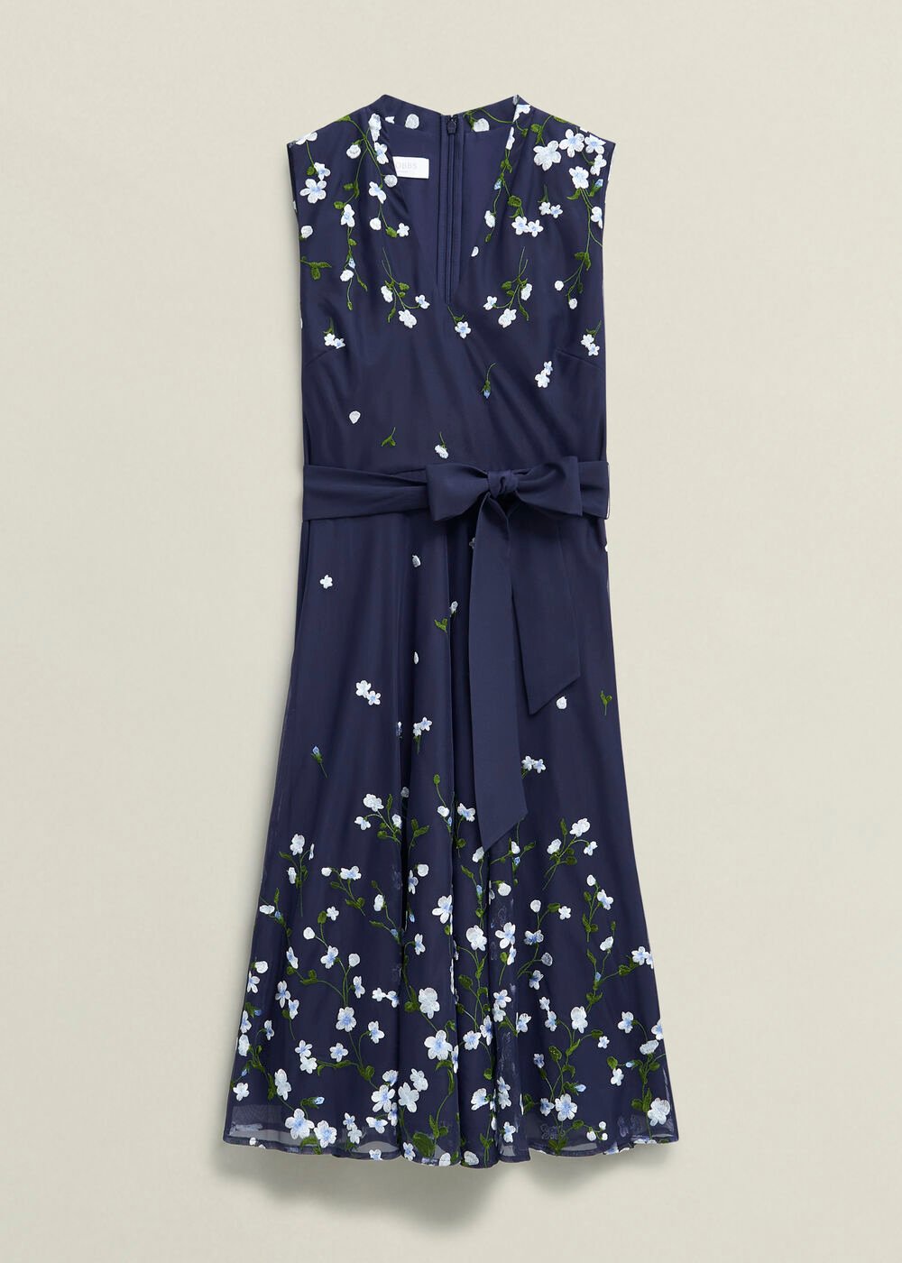 Aria Floral Embroidered Dress, Midnight Blue, hi-res