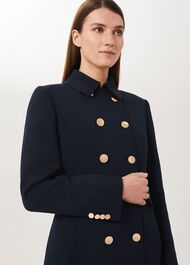 Cecelia Military Coat With Wool, Navy, hi-res