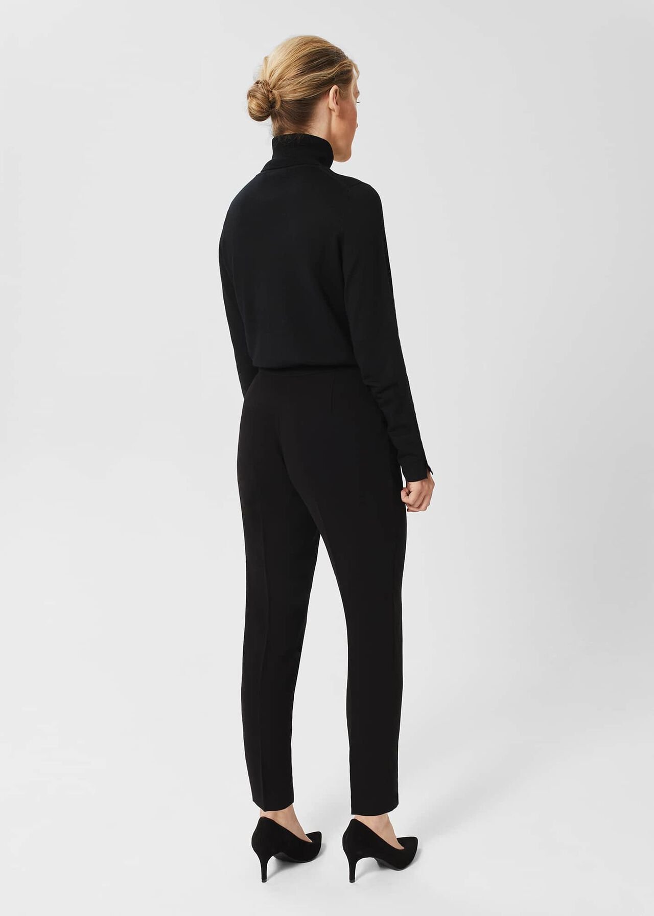 Petite Alva Tapered Trousers, Black, hi-res