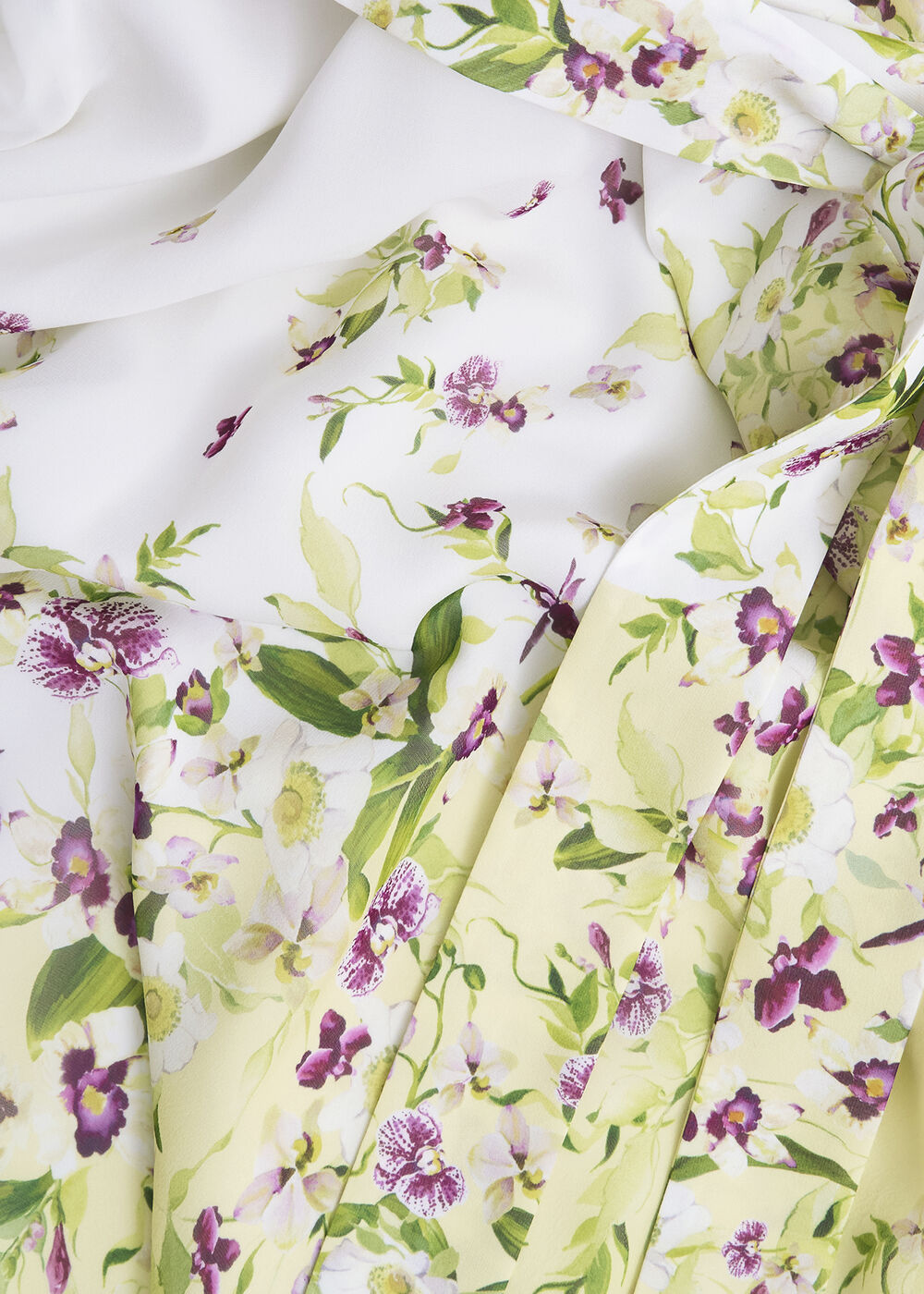 Petite Ariel Floral Silk Dress, Yellow Multi, hi-res