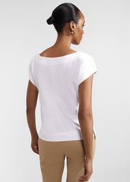 Alycia Cotton Slub T-Shirt, White, hi-res
