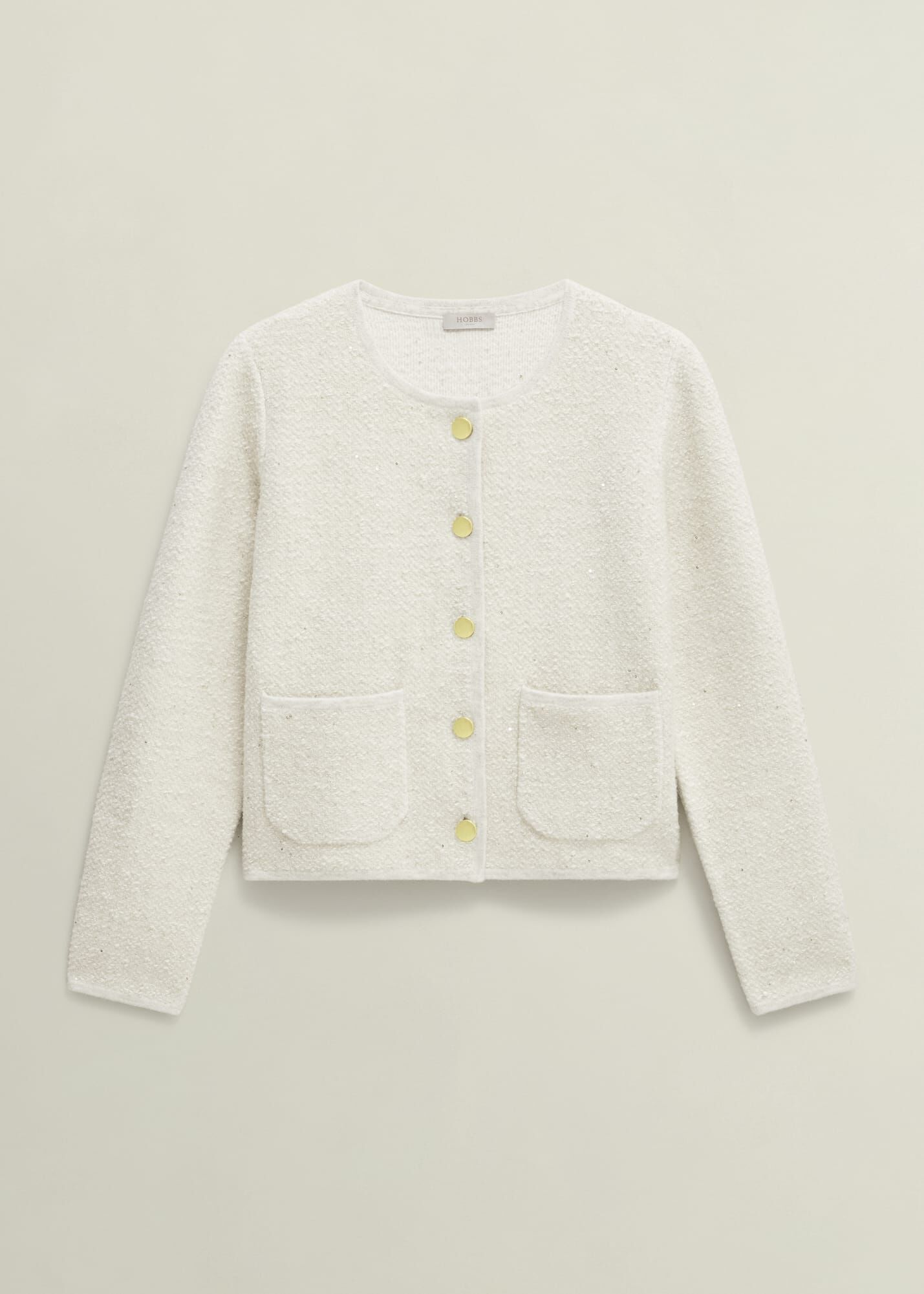 white / black] Boucle Bicolor Knit Jacket