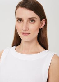 Maddy Cotton Vest, White, hi-res