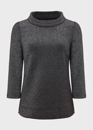 Sparkle Betsy Top, Black Silver, hi-res
