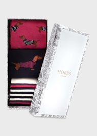 Sausage Dog Sock Set, Berry, hi-res