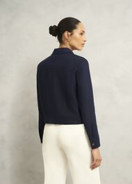 Clarence Linen Jacket, Navy, hi-res