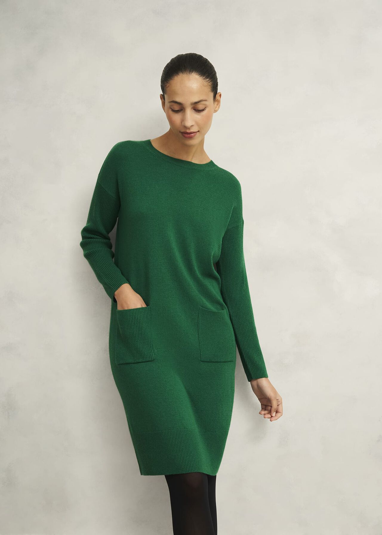 Devora Knitted Dress With Cashmere, Verdent Green, hi-res