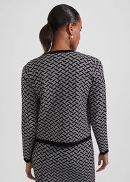 Perrie Knitted Jacket, Black Ivory, hi-res
