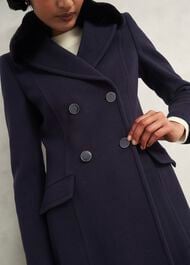 Petite Marlene Wool Blend Coat, Navy, hi-res