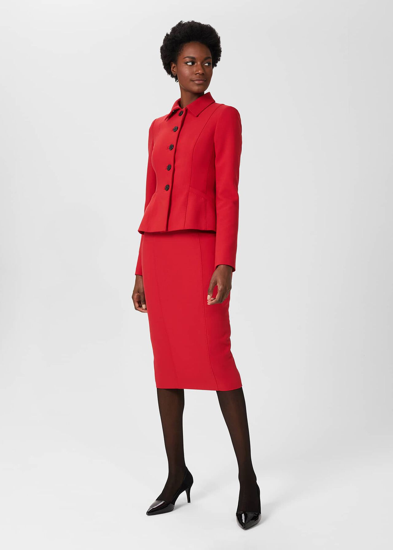 Beatrix Pencil Skirt, Scarlet Red, hi-res