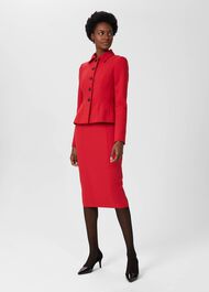 Beatrix Pencil Skirt, Scarlet Red, hi-res