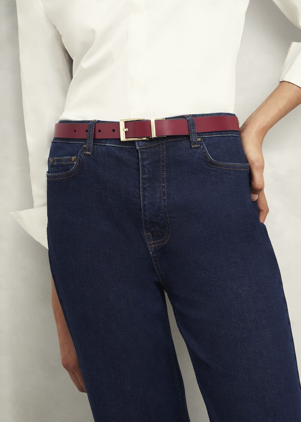 Pauline Reversible Hip Belt, Navy Red, hi-res