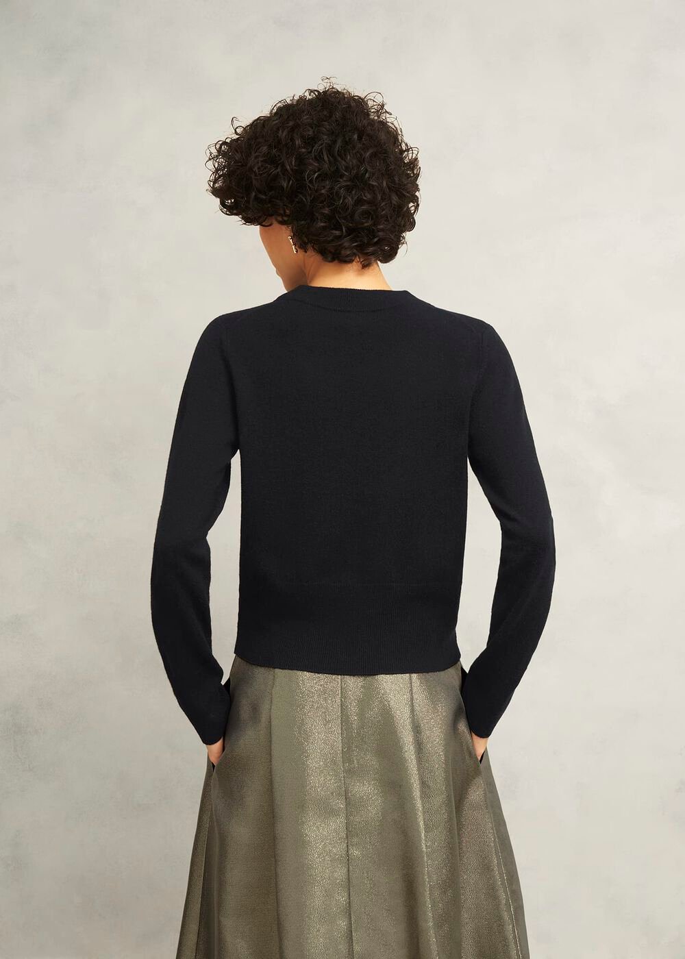 Black Tresco Wool Cashmere Crew Neck Knitted Sweater, Black, hi-res