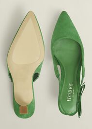 Safia Suede Slingbacks, Cilantro Green, hi-res