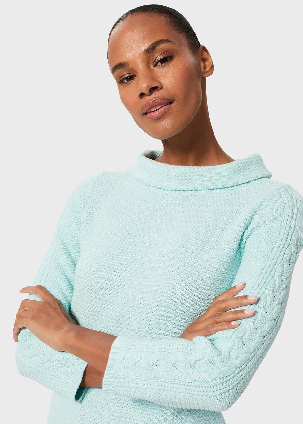Camilla Cotton Jumper, Clearwater Blue, hi-res