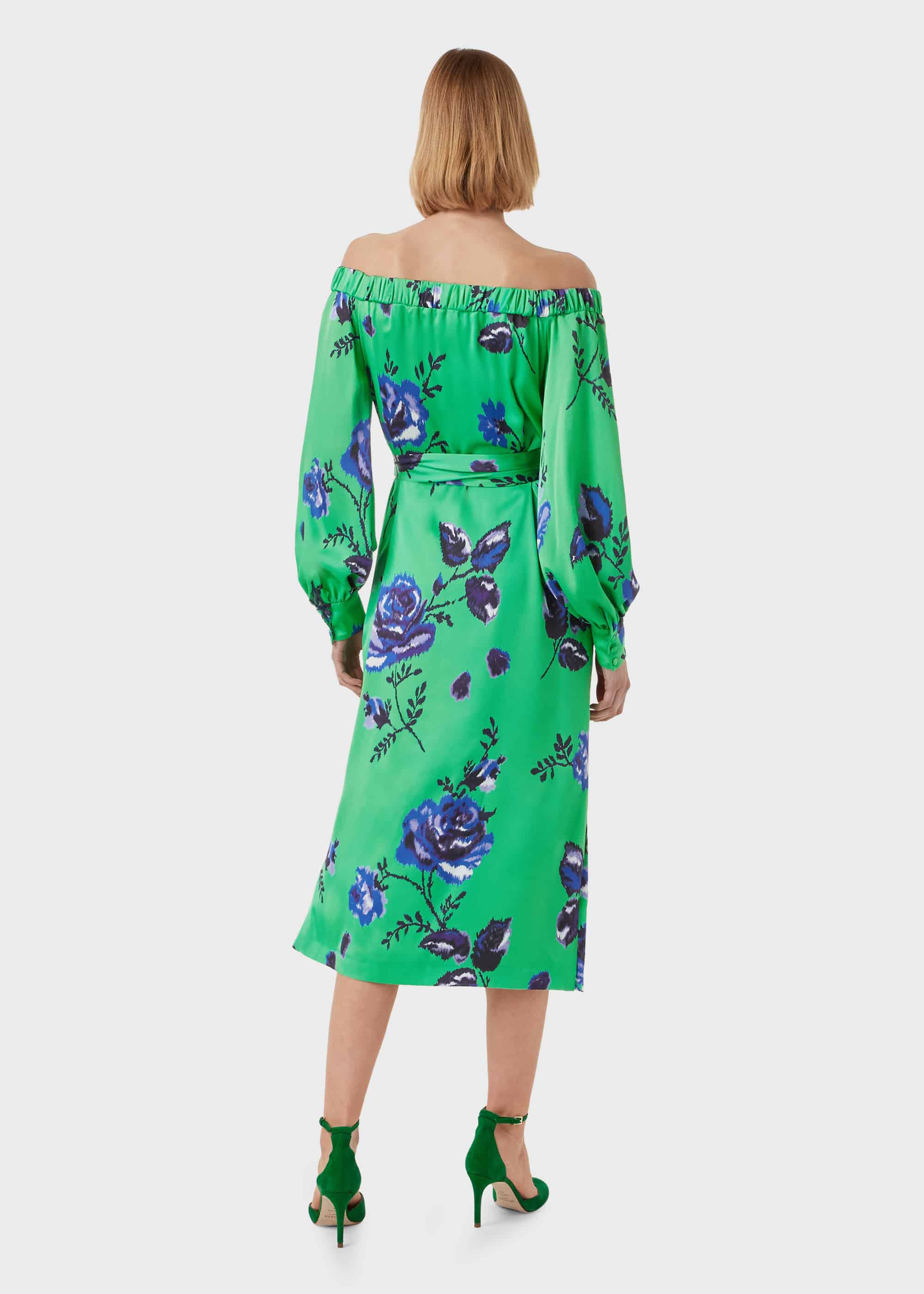 green bardot dress