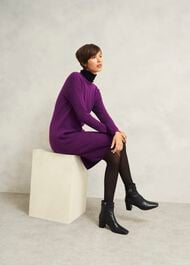 Devora Knitted Dress With Cashmere, Vibrant Purple, hi-res