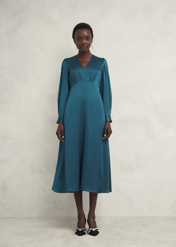 Anais Satin Midi Dress
