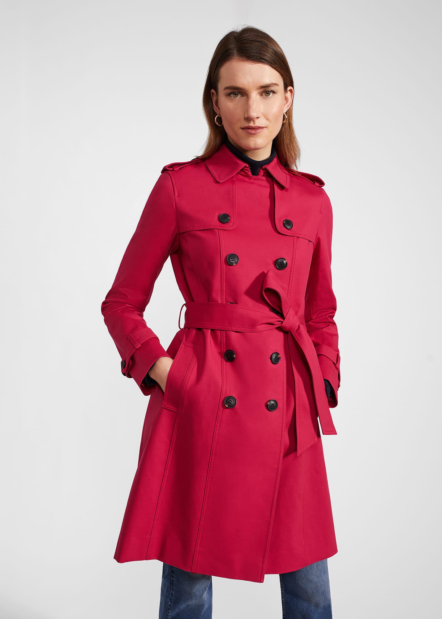Petite red trench coat 2025