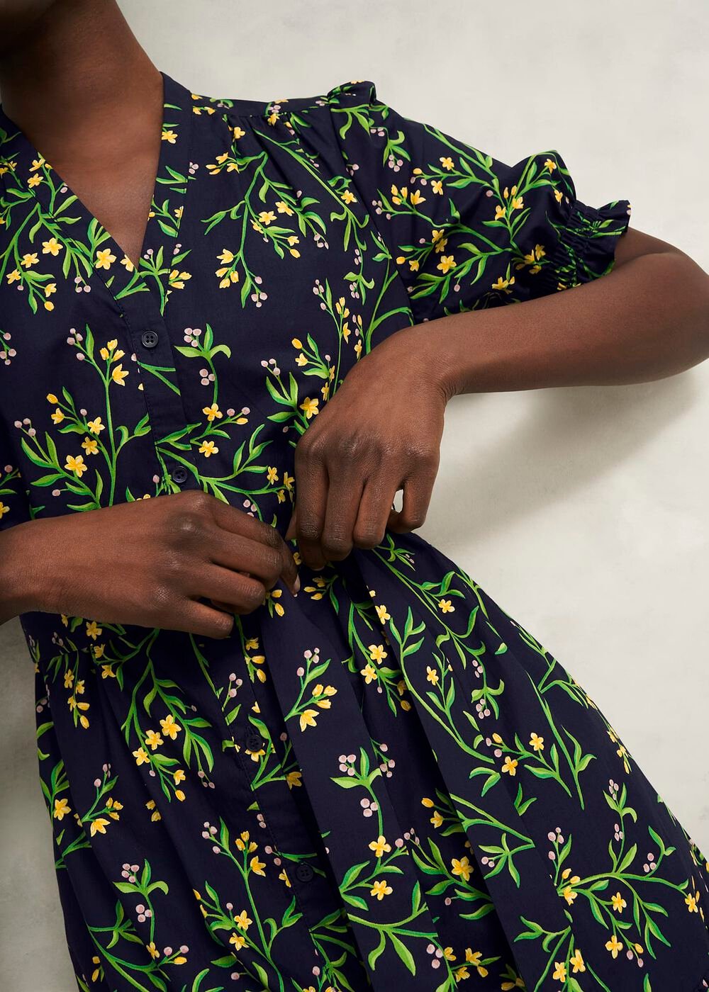 Christina Cotton Dress, Navy Multi, hi-res