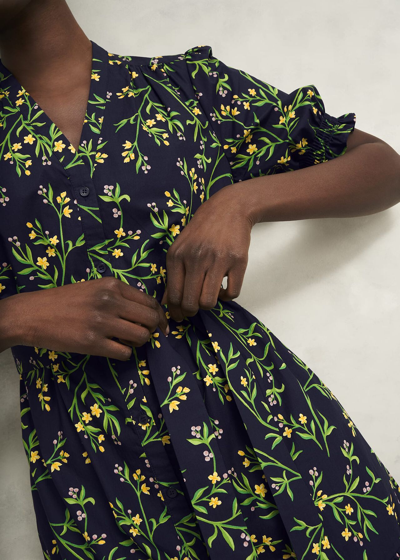 Christina Cotton Dress, Navy Multi, hi-res