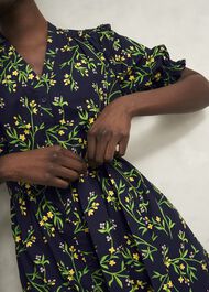 Christina Cotton Dress, Navy Multi, hi-res